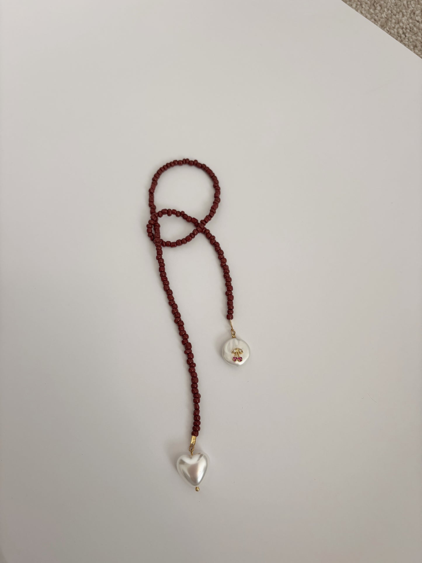 Maroon Beaded Wrap Bag Charm