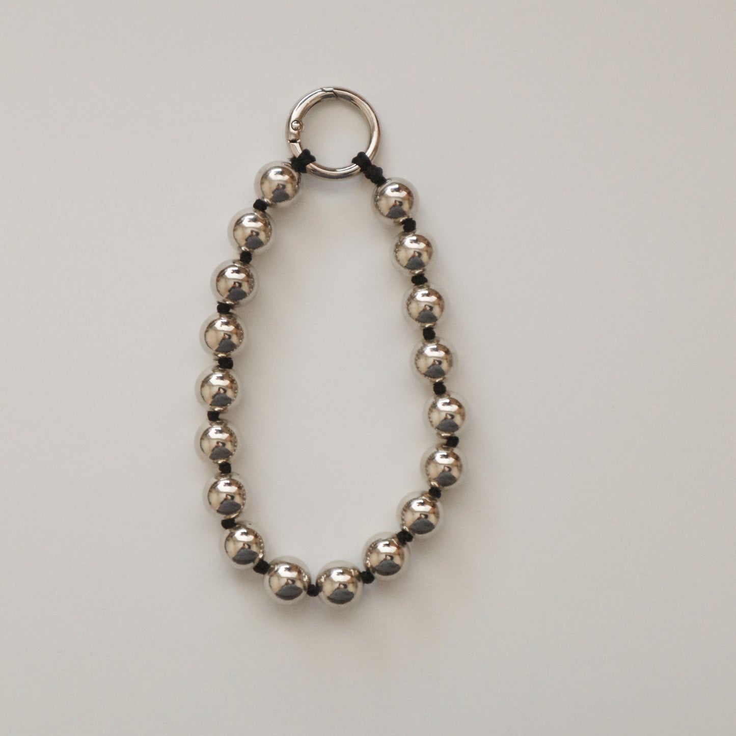 Silver Beaded Loop Bag Charm