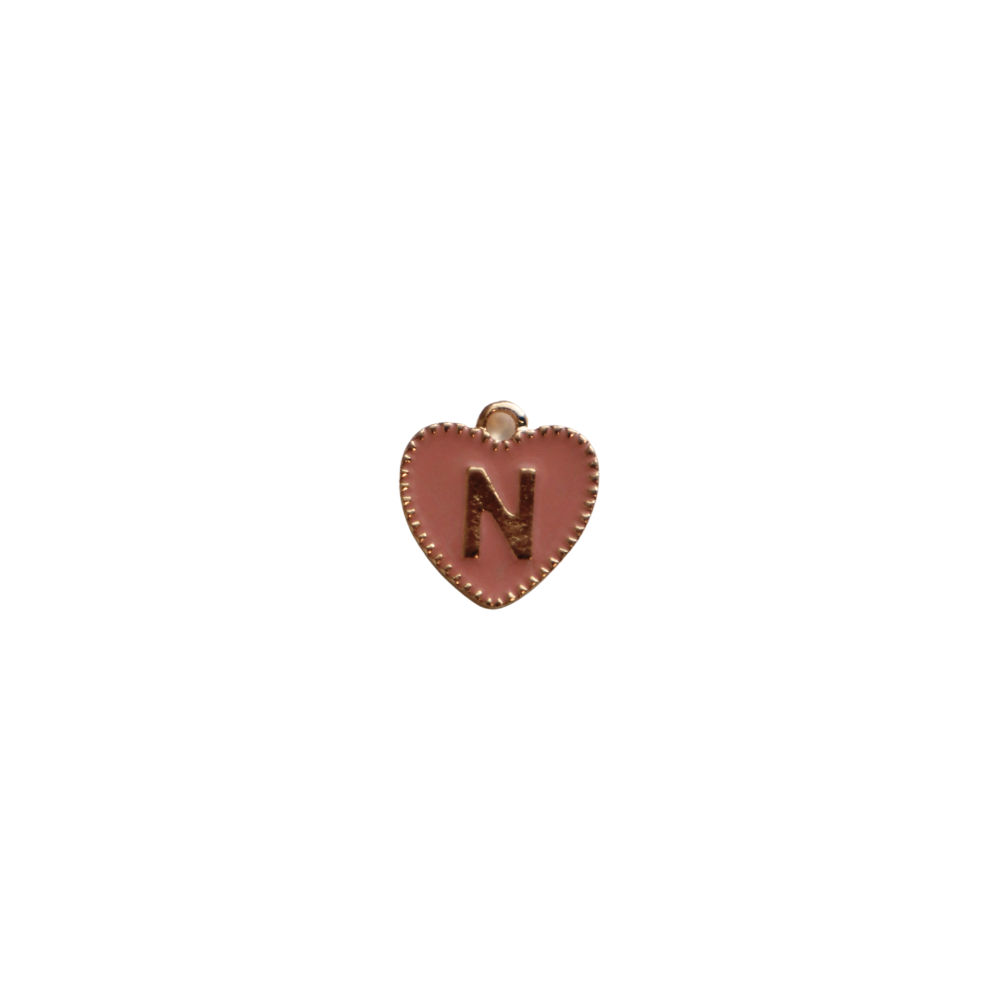 Pink Textured “N” Heart