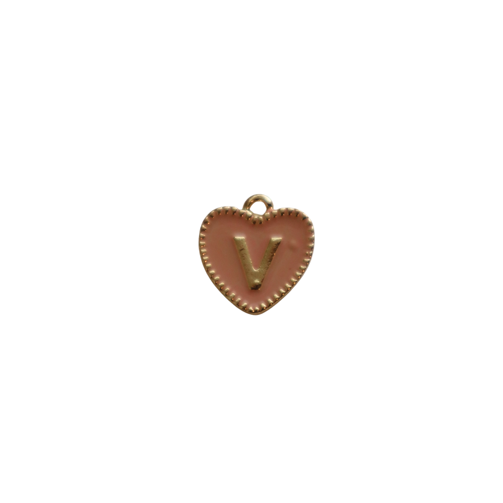 Pink Textured “V” Heart
