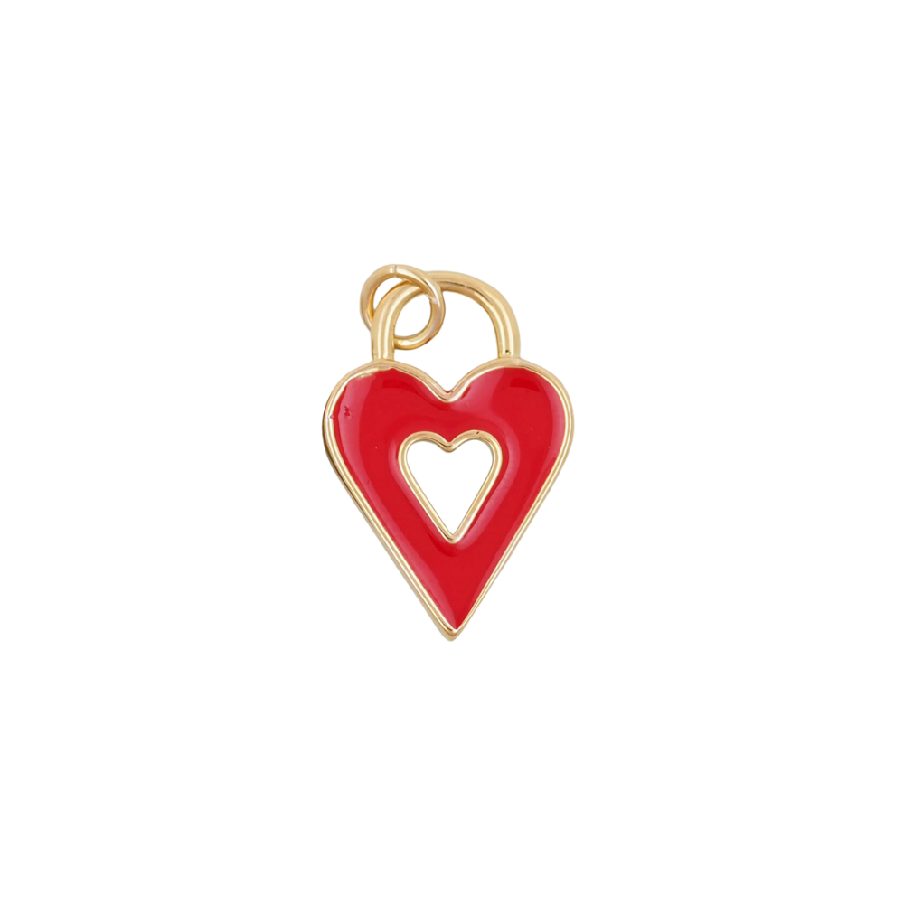 Big Red Gold Filled Heart Lock
