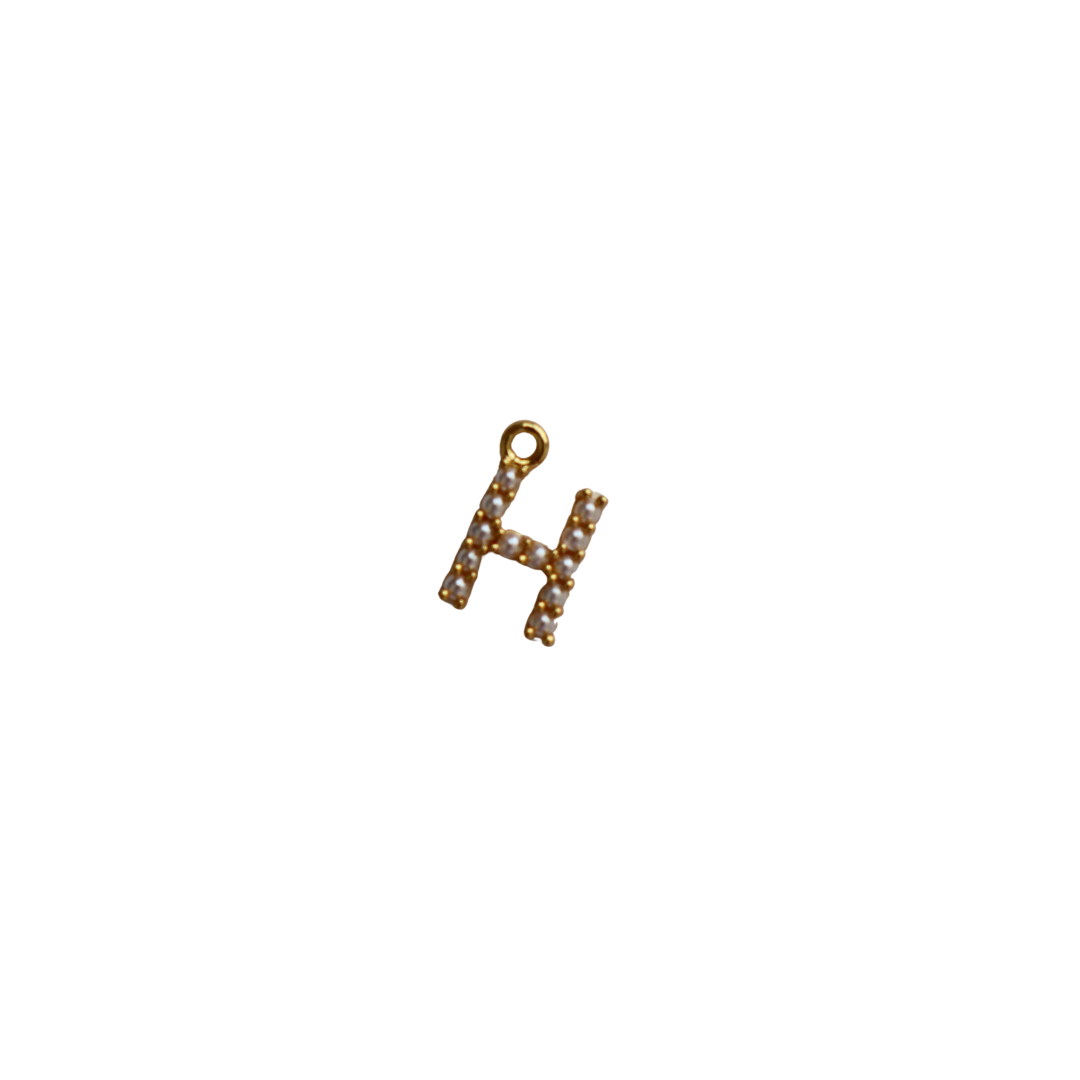 Small Gold Pearl H Letter