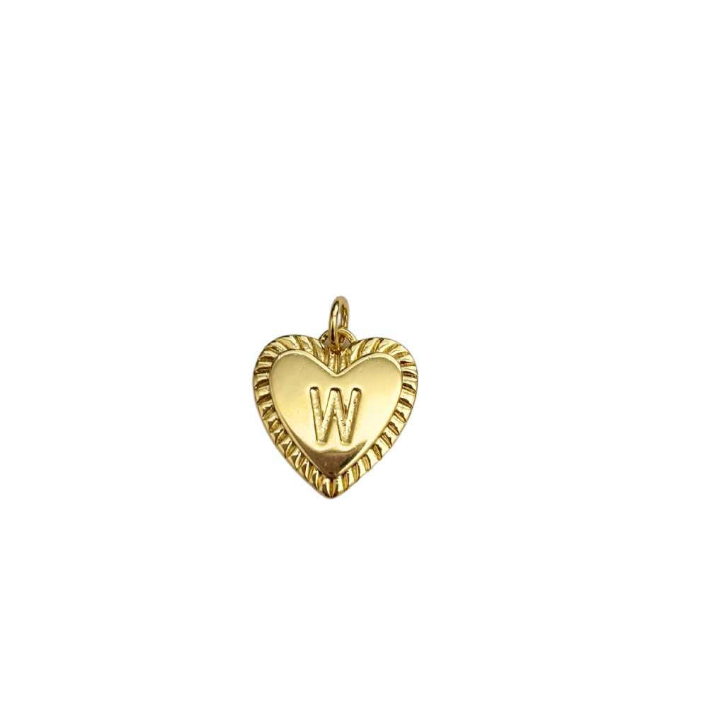 Gold Filled Textured “W” Heart