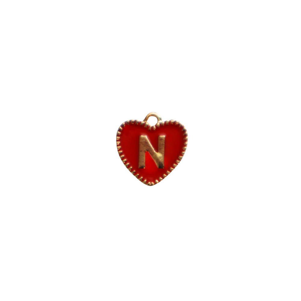 Red Textured “N” Heart