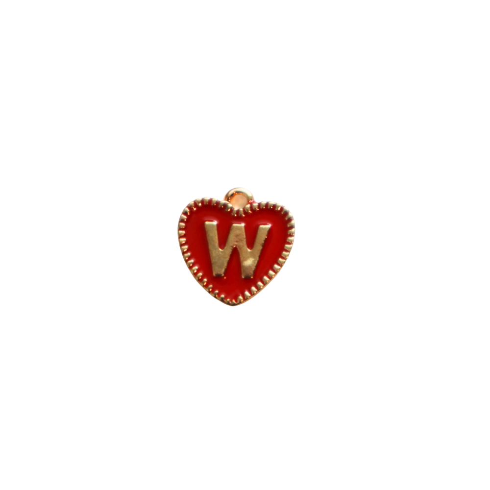 Red Textured “W” Heart