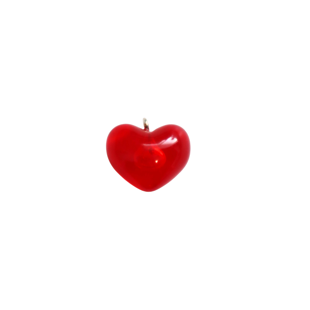 Red Puff Heart Charm