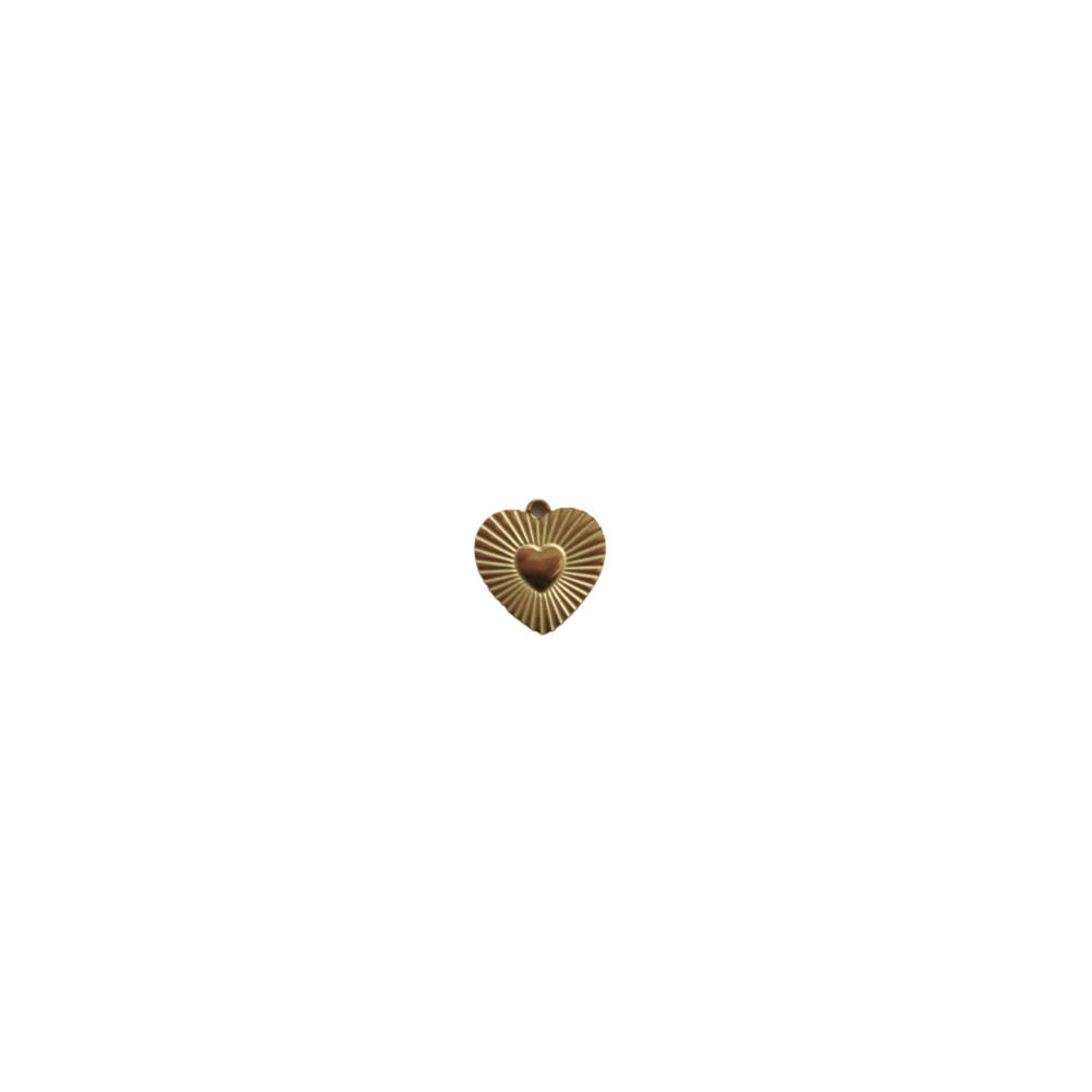 Mid Size Textured Gold Heart