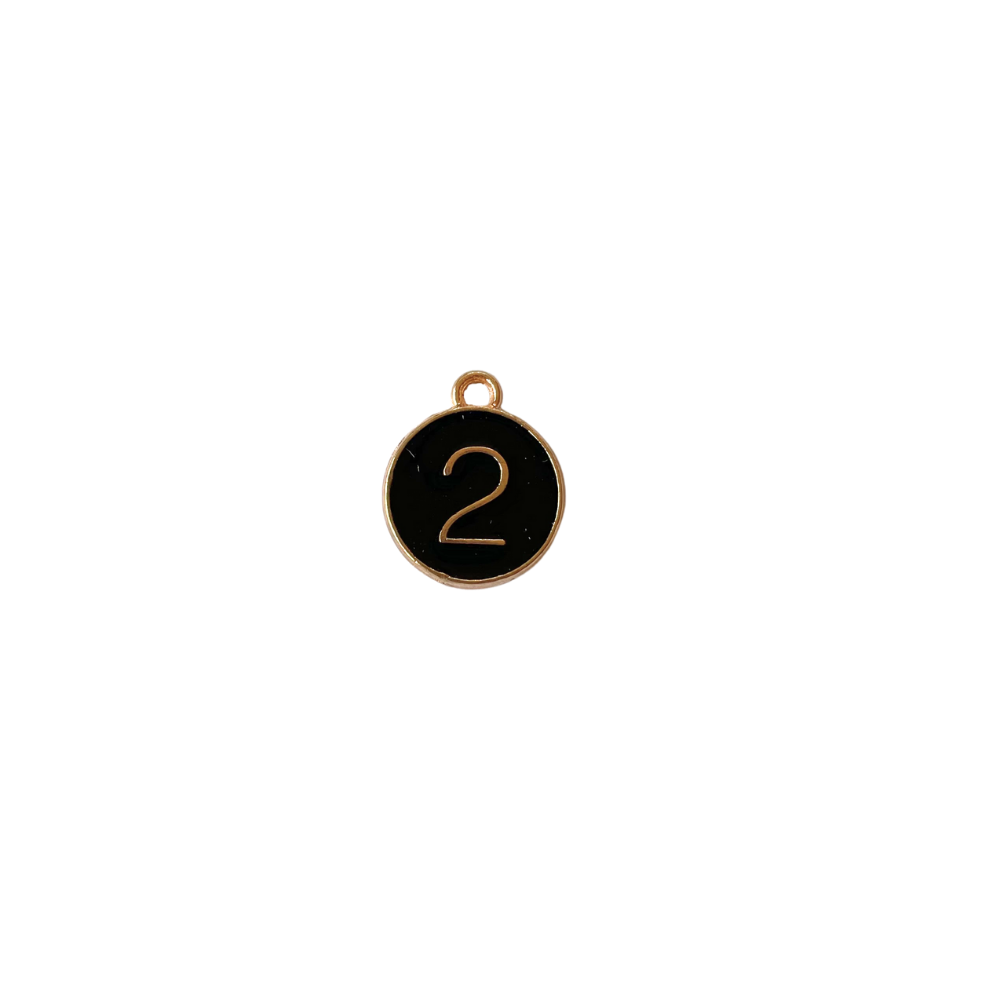 Black Circle “2” Charm