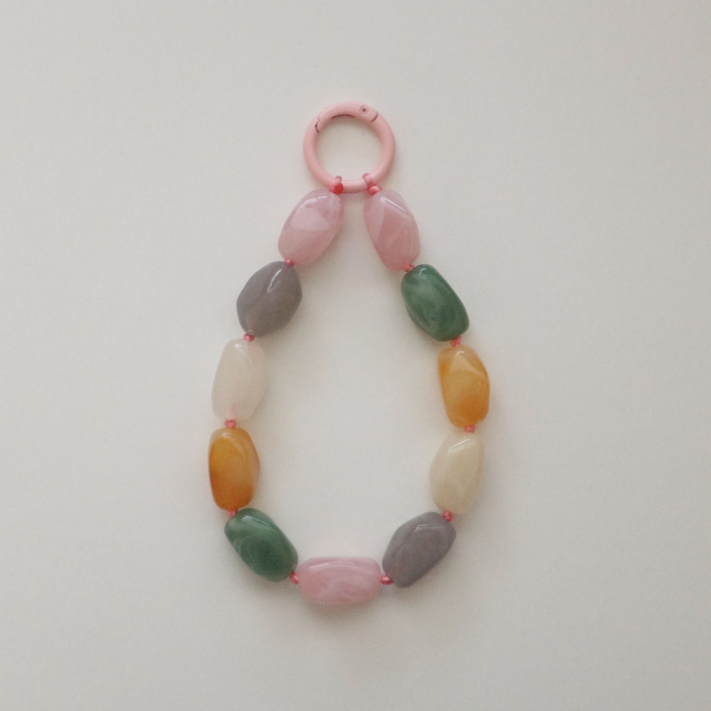 Light Multi Colored Gemstone Loop Bag Charm