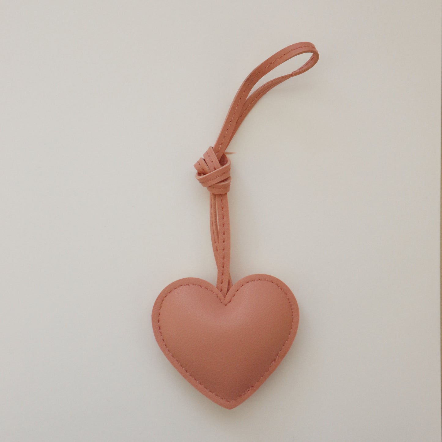 Pink Leather Heart Bag Charm