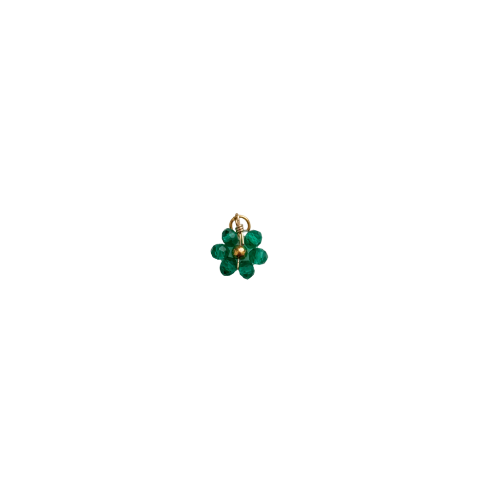 Green Daisy Bead Charm