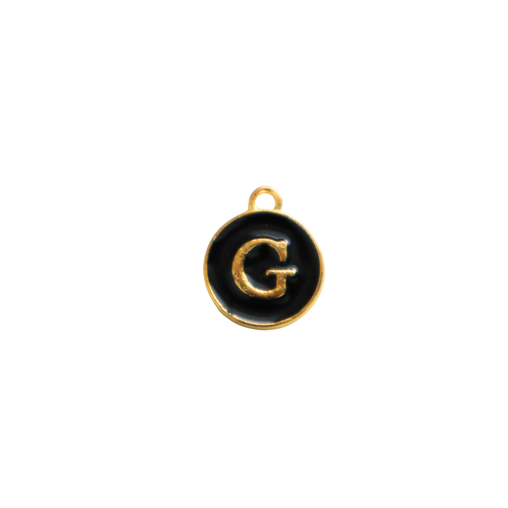 Circle Black “G” Charm