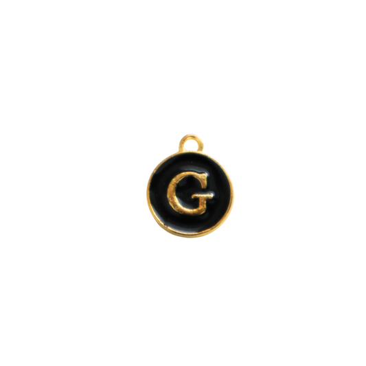 Circle Black “G” Charm