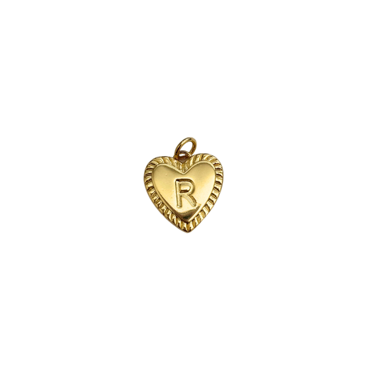 Gold Filled Textured “R” Heart