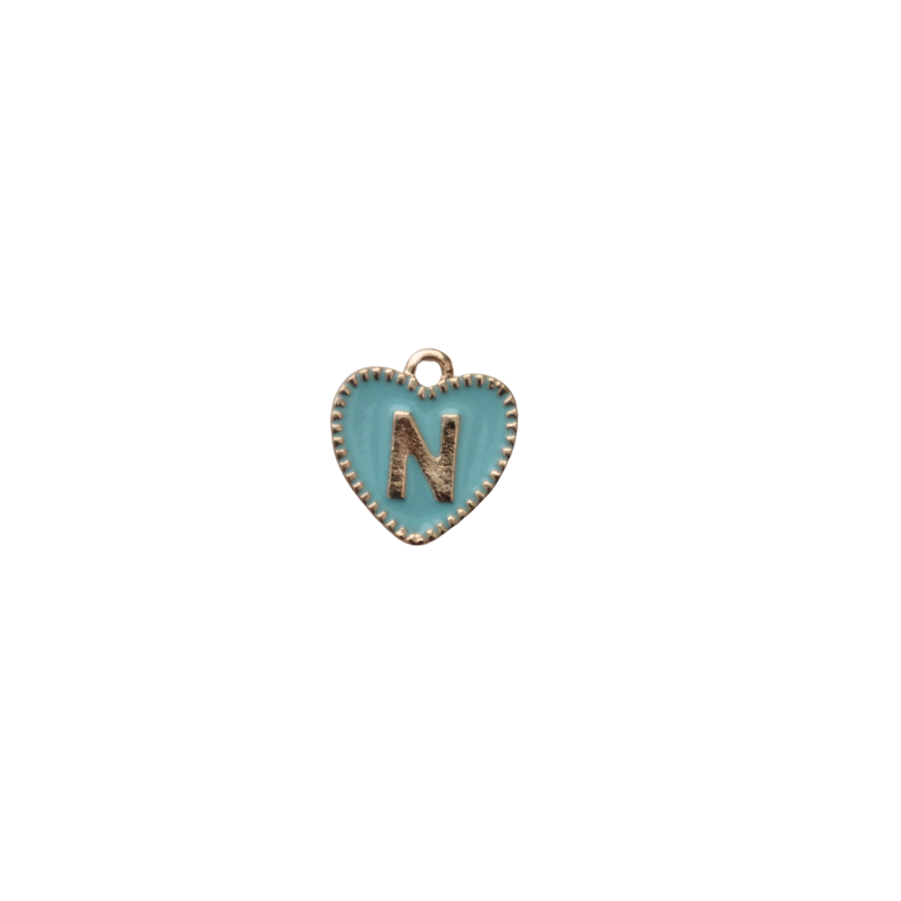 Blue Textured “N” Heart