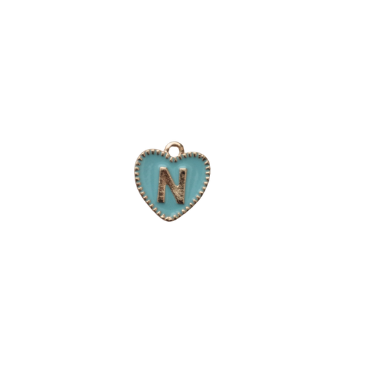 Blue Textured “N” Heart