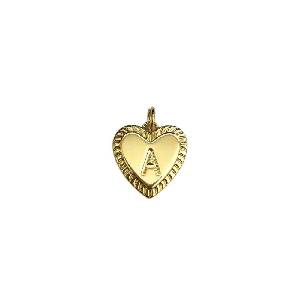 Gold Filled Textured “A” Heart