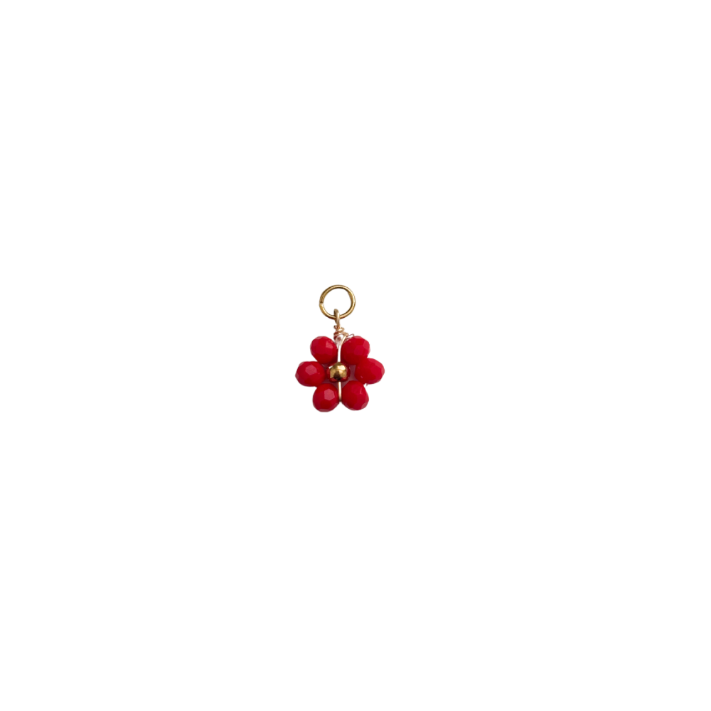 Red Daisy Bead Charm