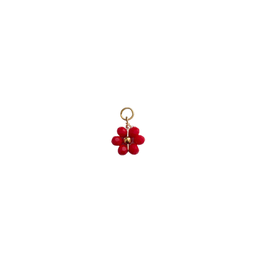 Red Daisy Bead Charm