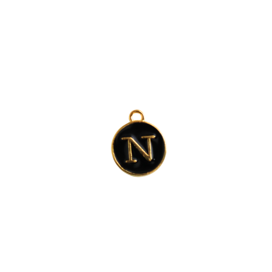 Circle Black “N” Charm