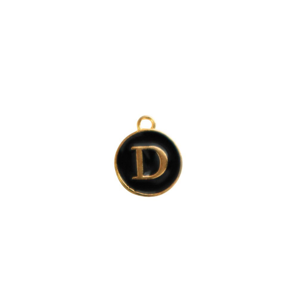 Circle Black “D” Charm