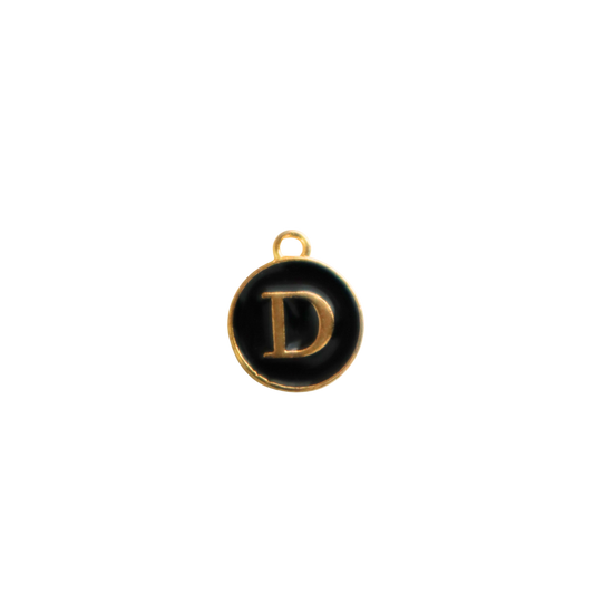 Circle Black “D” Charm