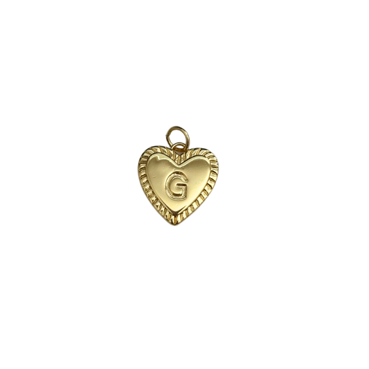 Gold Filled Textured “G” Heart