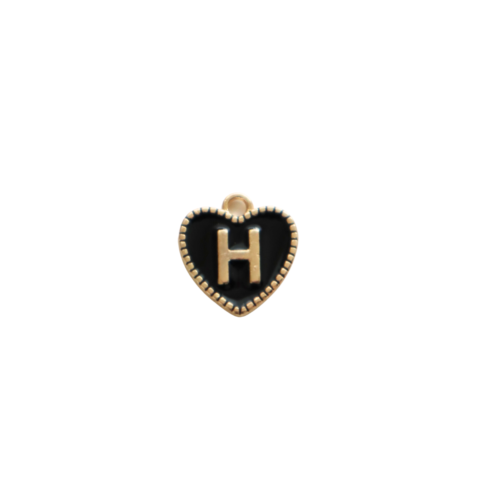 Black Textured “H” Heart