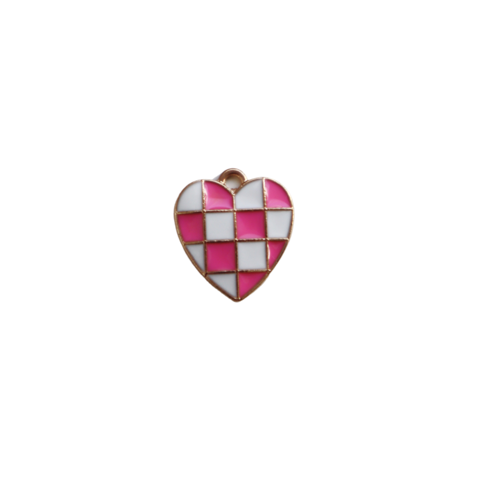 Pink Checkered Heart