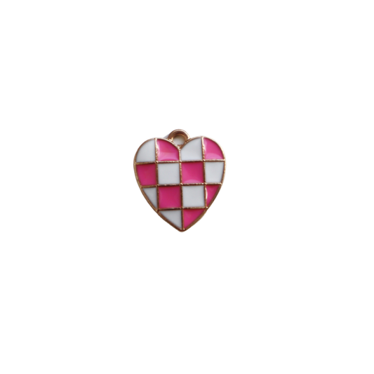 Pink Checkered Heart