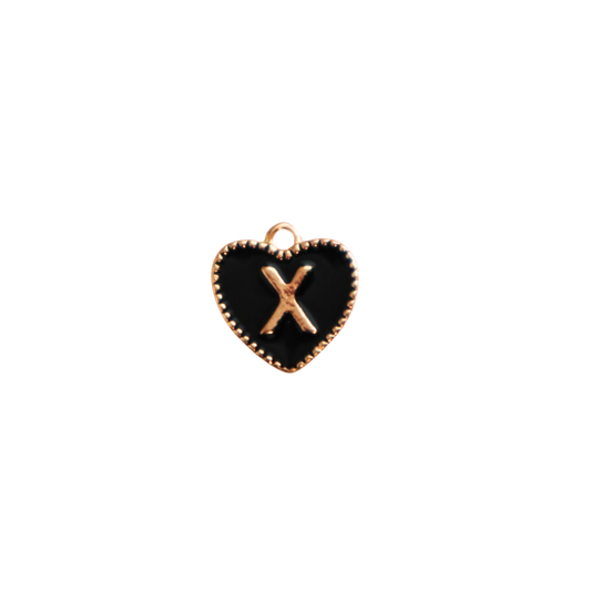 Black Textured “X” Heart