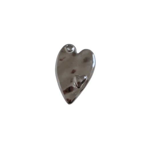 Imprinted Silver Heart Charm