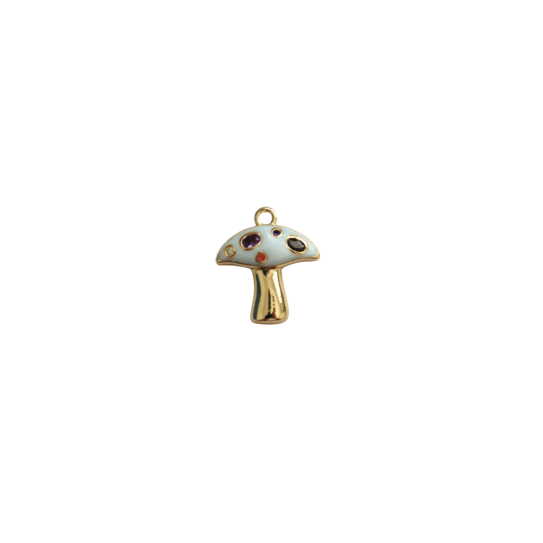 Gold Filled Light Blue Mushroom