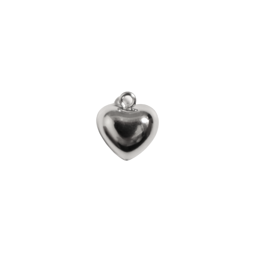 Silver Half Puff Heart