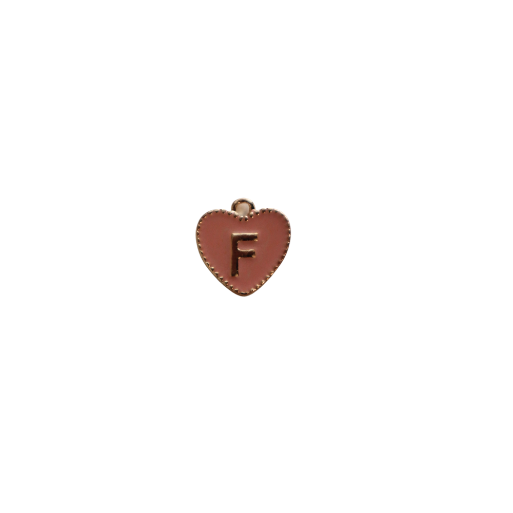 Pink Textured “F” Heart
