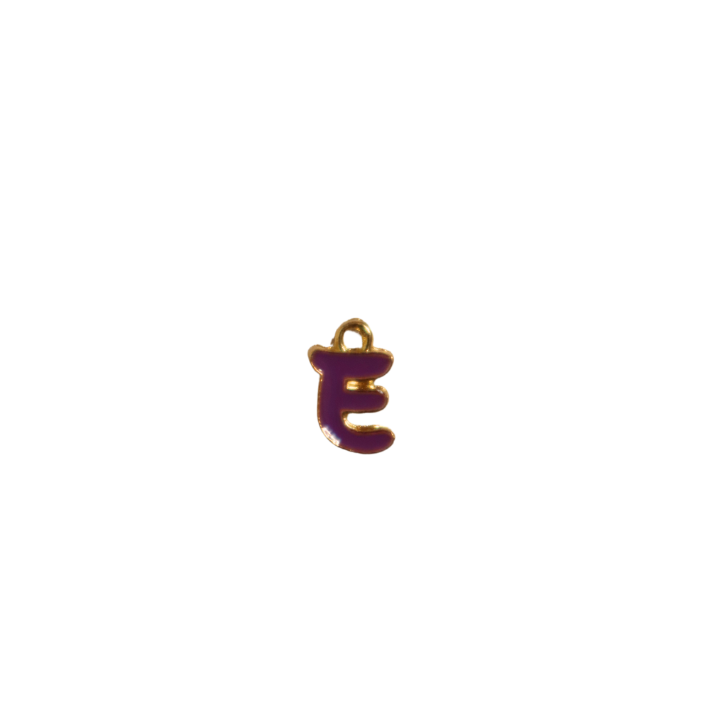 Small Purple “E” Charm