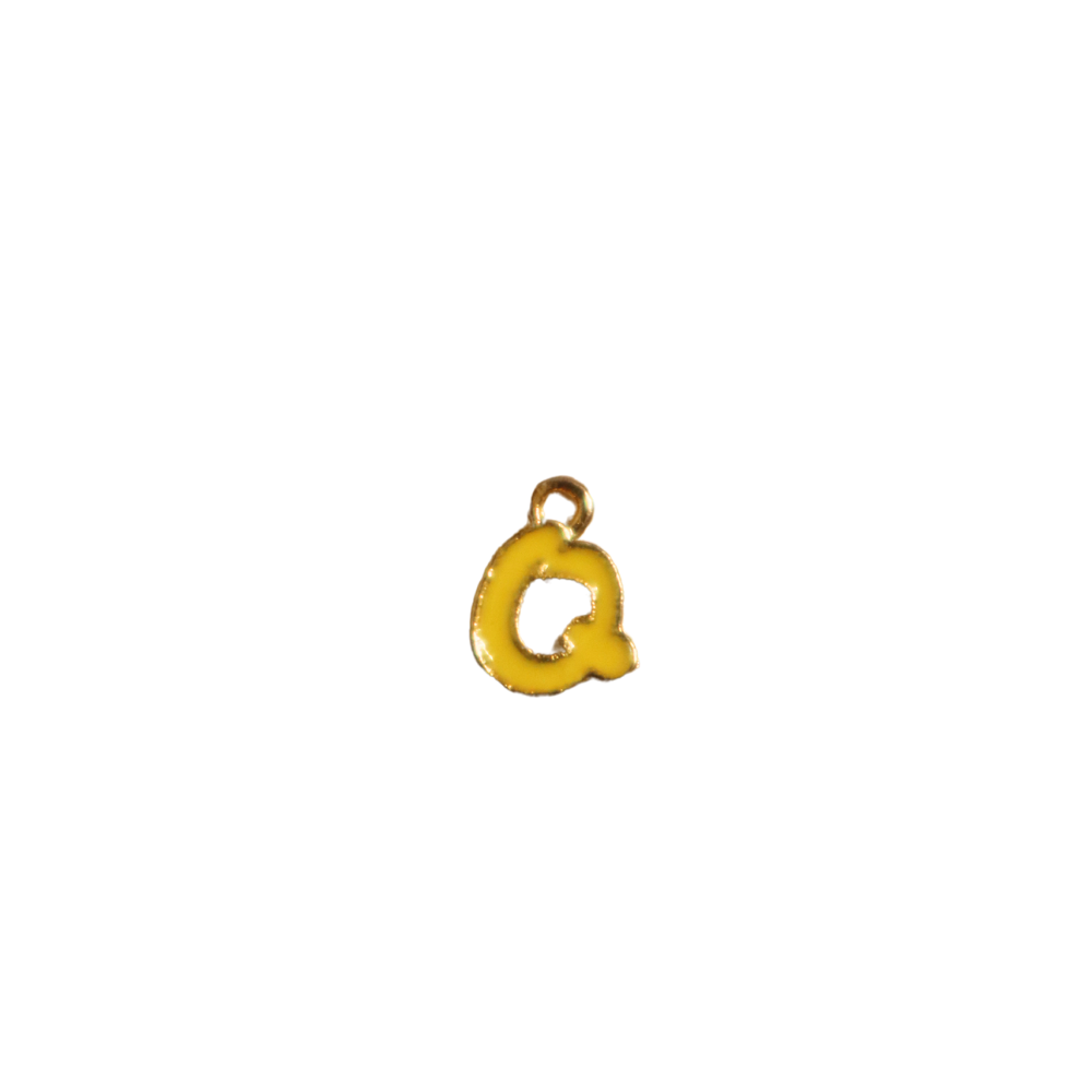 Small Yellow “Q” Charm