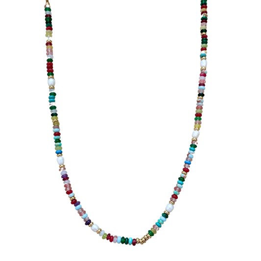 Dark Multicolored Beaded Necklace