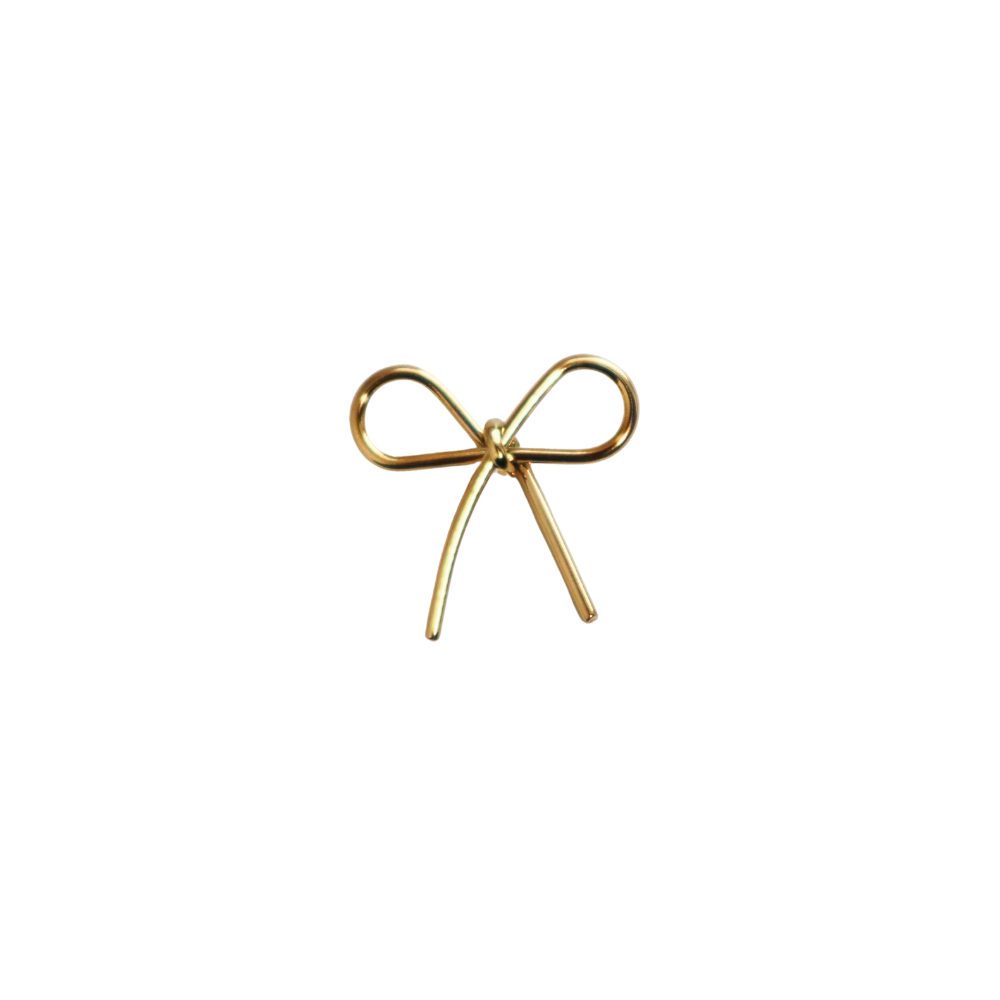 Thin Bowknot Charm Gold