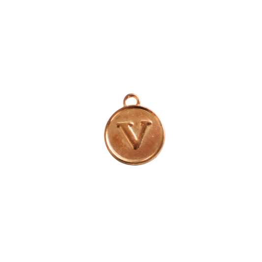 Circle Gold “V” Charm