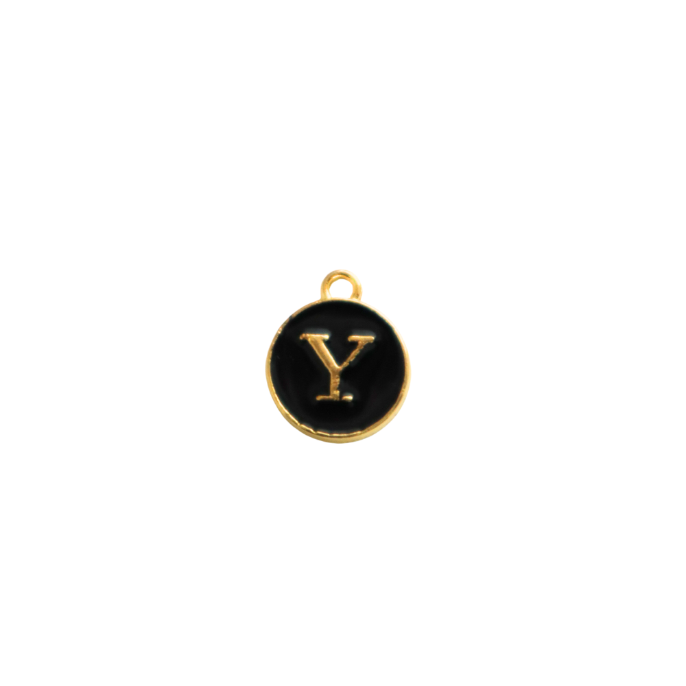 Circle Black “Y” Charm