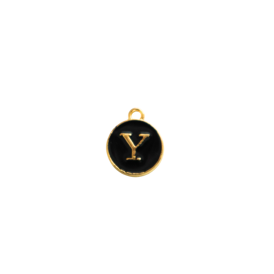 Circle Black “Y” Charm