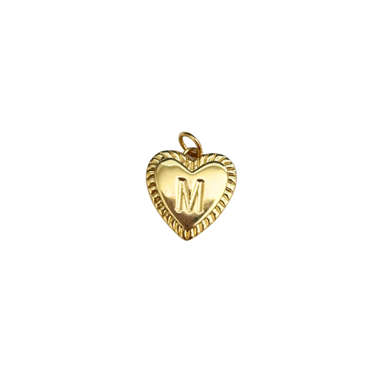 Gold Filled Textured “M” Heart