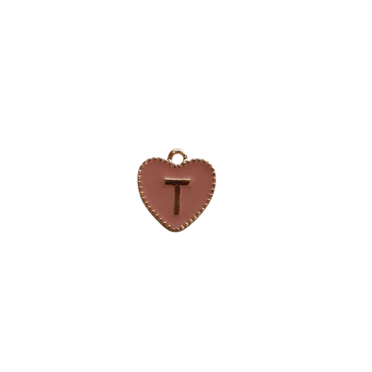 Pink Textured “T” Heart