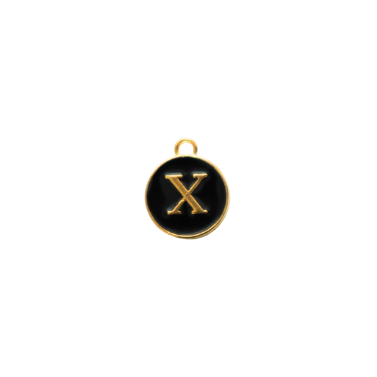 Circle Black “X” Charm