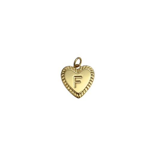 Gold Filled Textured “F” Heart