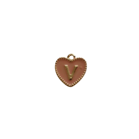 Pink Textured “V” Heart