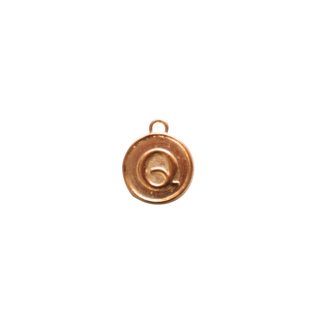 Circle Gold “Q” Charm