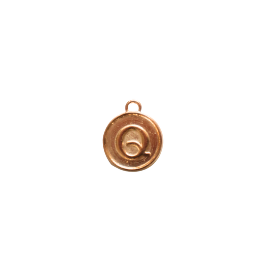 Circle Gold “Q” Charm