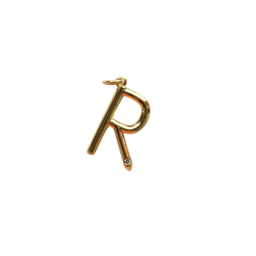 Gold Filled Skinny “R” Charm